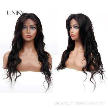 10A Raw Virgin Cuticle Aligned Hair Lace Wig With Baby Hair Bleached Knots 100% body wave Lace Front Wig Brazilian Human Hair
